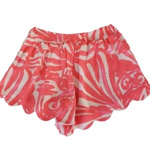 Lilly Pulitzer Dahlia Beach Shorts Pull On Stretch Pink Sun Ray Shimmy Sz Small